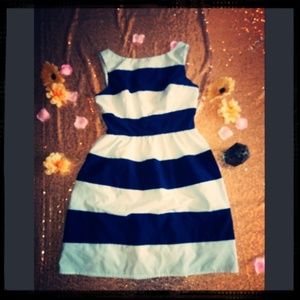 B smart dark blue & striped dress💗